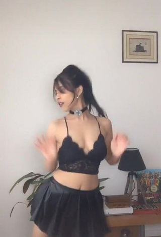 2. XENA in Cute Black Crop Top and Bouncing Tits