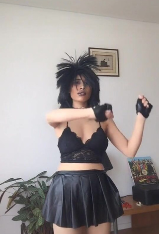 2. Attractive XENA Shows Cleavage in Black Crop Top and Bouncing Boobs