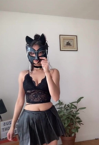 1. Beautiful XENA Shows Cleavage in Sexy Black Crop Top