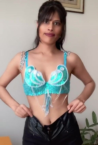 1. Seductive XENA in Blue Crop Top and Bouncing Breasts