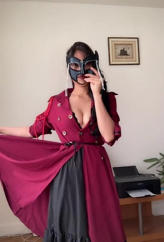 Seductive XENA Shows Cleavage in Dress