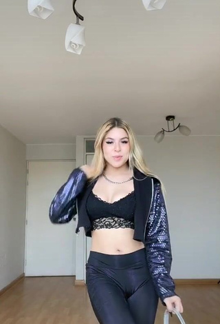 1. Alluring Daela Shows Cleavage in Erotic Black Crop Top and Bouncing Breasts