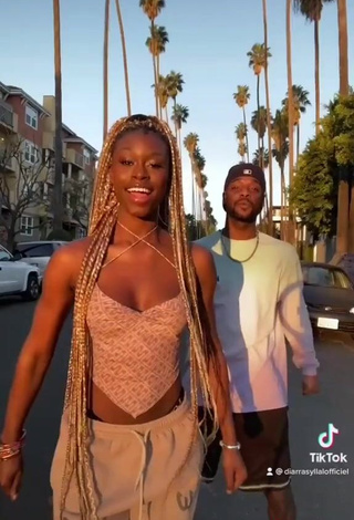 2. Irresistible Diarra Sylla Shows Cleavage in Crop Top in a Street