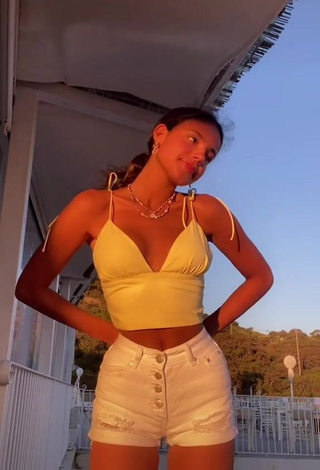 1. Hot Ella Mendelsohn in White Crop Top