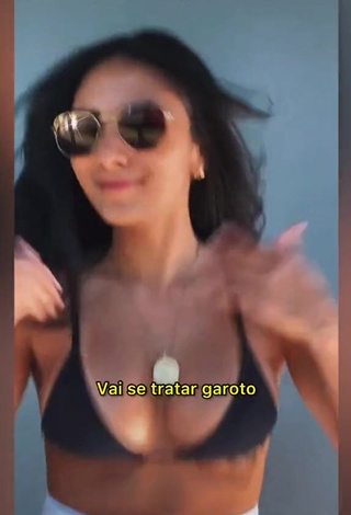 1. Irresistible Isadora Nogueira Shows Cleavage in Black Bikini Top and Bouncing Boobs