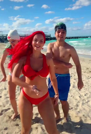 3. Captivating Jenny Devil Shows Cleavage in Bikini at the Beach (Underboob)