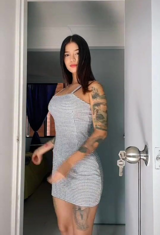 Erotic Jenn Muriel in Checkered Dress