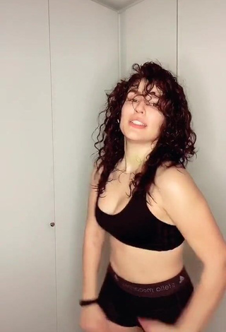 3. Erotic Kefera Buchmann in Black Sport Bra and Bouncing Boobs