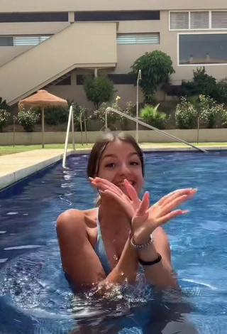 Sexy Larevuelta in Blue Bikini Top at the Pool