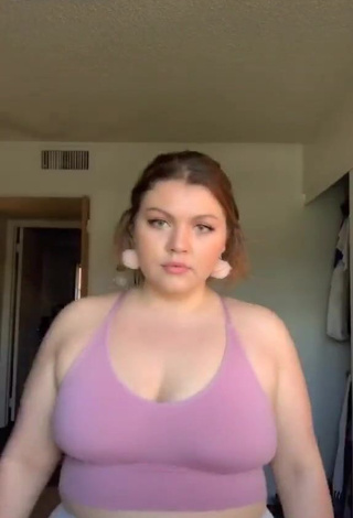 1. Irresistible Lexie Lemon Shows Cleavage in Pink Crop Top and Bouncing Tits