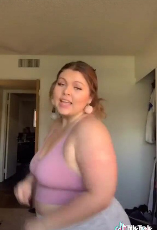 3. Irresistible Lexie Lemon Shows Cleavage in Pink Crop Top and Bouncing Tits