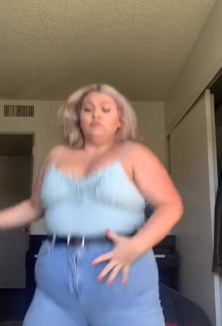 3. Sweet Lexie Lemon Shows Cleavage in Cute Blue Top and Bouncing Tits