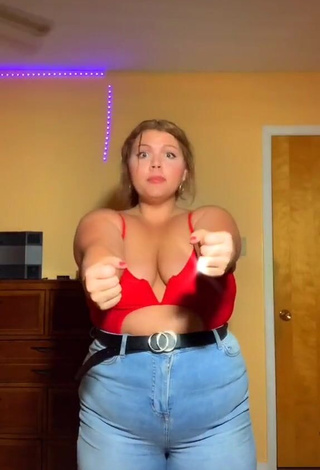 3. Erotic Lexie Lemon Shows Cleavage in Red Top and Bouncing Tits