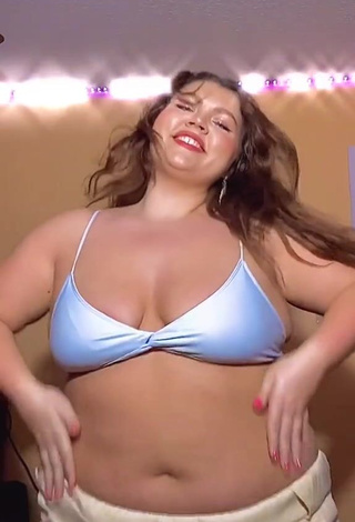 Lovely Lexie Lemon Shows Cleavage in Blue Bikini Top and Bouncing Breasts