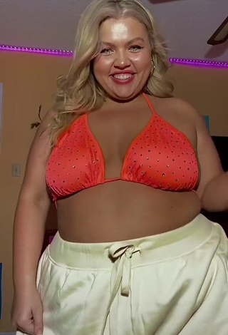 Hot Lexie Lemon in Orange Bikini Top and Bouncing Boobs