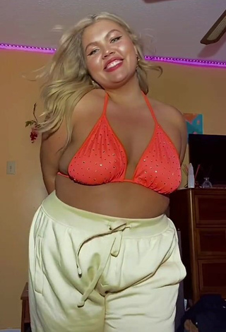 1. Breathtaking Lexie Lemon in Orange Bikini Top and Bouncing Boobs