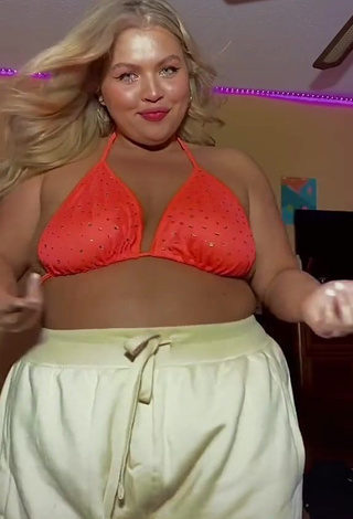 3. Breathtaking Lexie Lemon in Orange Bikini Top and Bouncing Boobs