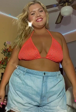 1. Hottie Lexie Lemon Shows Cleavage in Orange Bikini Top and Bouncing Breasts