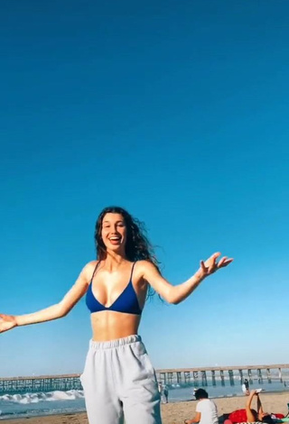 1. Captivating Sydney Vézina Shows Cleavage in Blue Bikini Top at the Beach and Bouncing Boobs