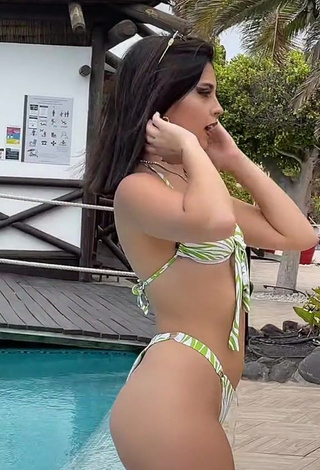 Sweet Victoria Caro in Cute Zebra Bikini at the Swimming Pool