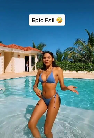 1. Captivating Yarissa RT in Blue Bikini at the Pool