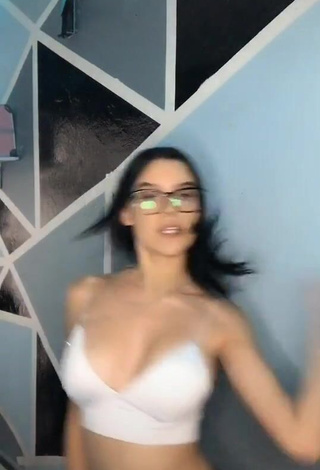 3. Erotic Abigail Glezz Shows Cleavage in White Crop Top and Bouncing Boobs