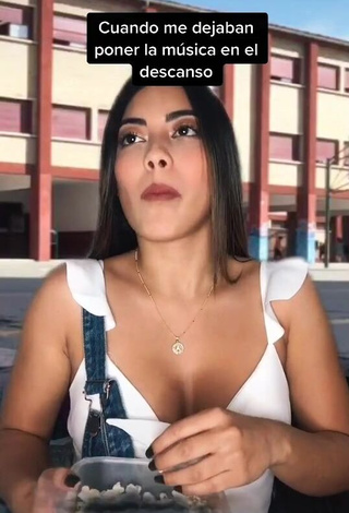 1. Cute Aleja Villeta Shows Cleavage in White Crop Top