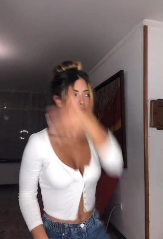 2. Captivating Aleja Villeta Shows Cleavage in White Crop Top and Bouncing Boobs