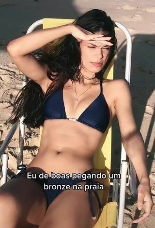 2. Erotic Ana in Black Bikini at the Beach