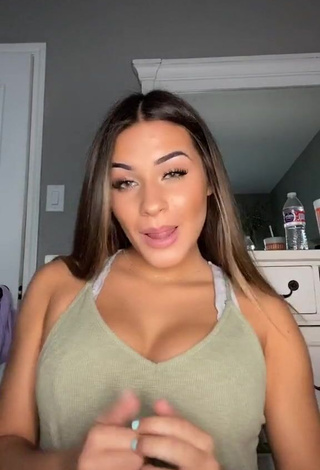 2. Erotic Camryn Cordova Shows Cleavage in Olive Top