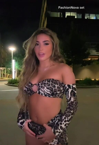 3. Irresistible Camryn Cordova in Leopard Crop Top