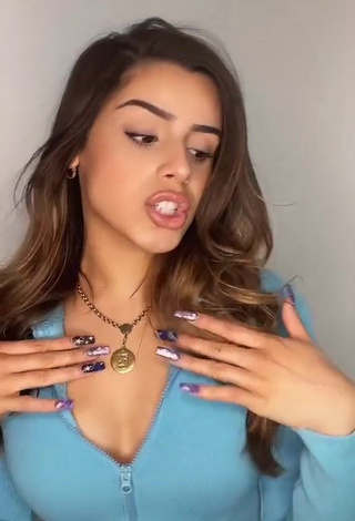 Irresistible Celina Sharma Shows Cleavage in Blue Crop Top