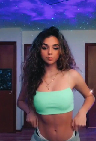 1. Sexy Chrissy Corsaro in Light Green Crop Top