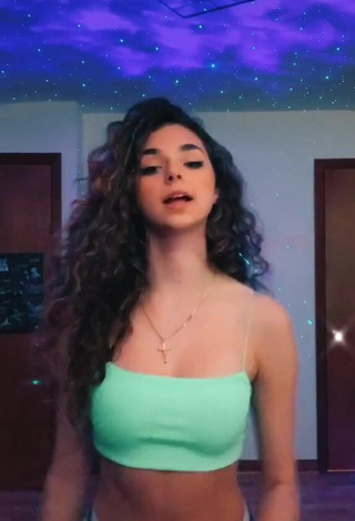 3. Sexy Chrissy Corsaro in Light Green Crop Top