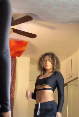 3. Erotic Devenity Perkins in Black Crop Top (Underboob)