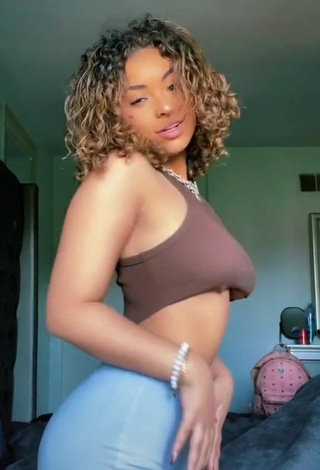 1. Fine Devenity Perkins in Sweet Brown Crop Top (Underboob)