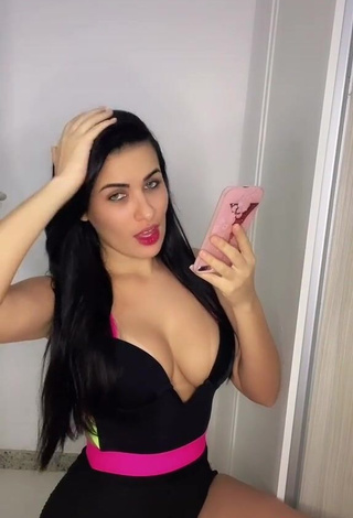 2. Hot Dine Azevedo Shows Cleavage in Overall