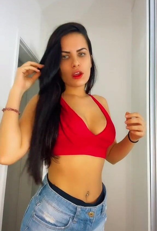 1. Erotic Dine Azevedo in Red Crop Top