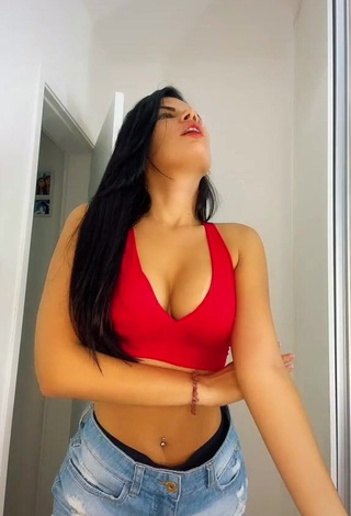 3. Erotic Dine Azevedo in Red Crop Top