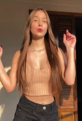 1. Captivating Duda.rubert in Beige Crop Top and Bouncing Boobs