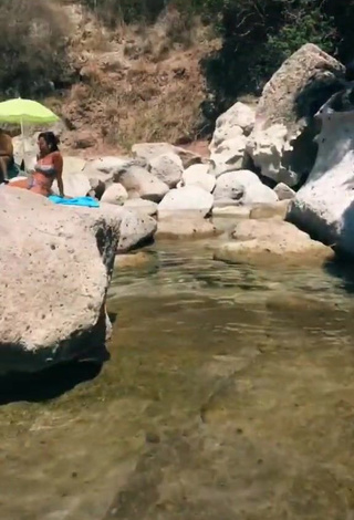 2. Hot Eleonora Olivieri in Red Bikini at the Beach