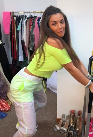 Erotic Elettra Lamborghini in Lime Green Crop Top