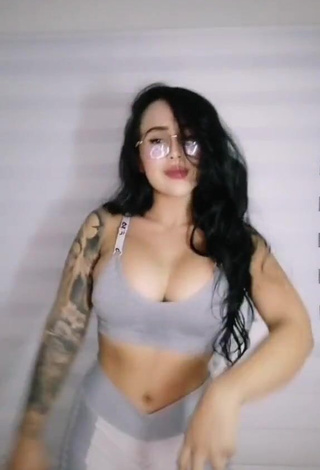 3. Hottest Eve Herrera in Grey Leggings and Bouncing Tits