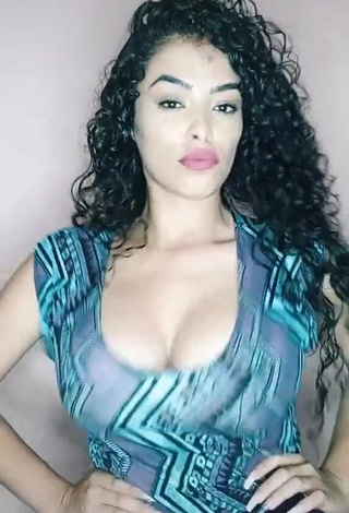 3. Really Cute Gleidy Rojas Shows Cleavage in Top and Bouncing Tits