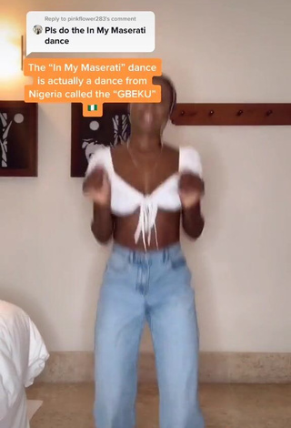 Sweetie Oluwanifewa Agunbiade Shows Cleavage in White Crop Top