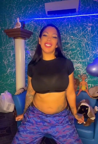 Erotic Jessica Eli Maciel in Black Crop Top and Bouncing Breasts