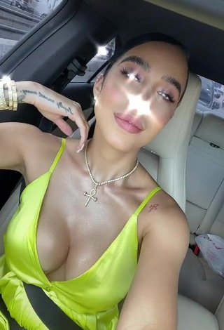 1. Fine Jessi Pereira Shows Cleavage in Sweet Green Dress in a Car