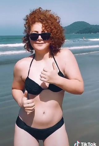 3. Erotic Jessyrobot in Black Bikini at the Beach