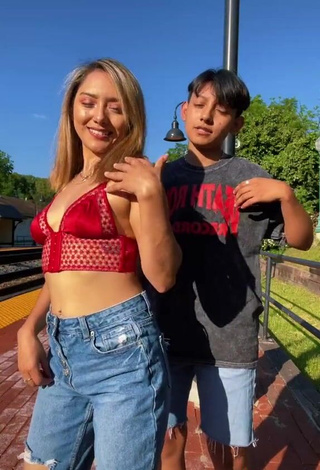 Hottie Joshy y naho in Red Crop Top