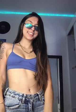 3. Julia Guerra Shows Cleavage in Cute Blue Sport Bra